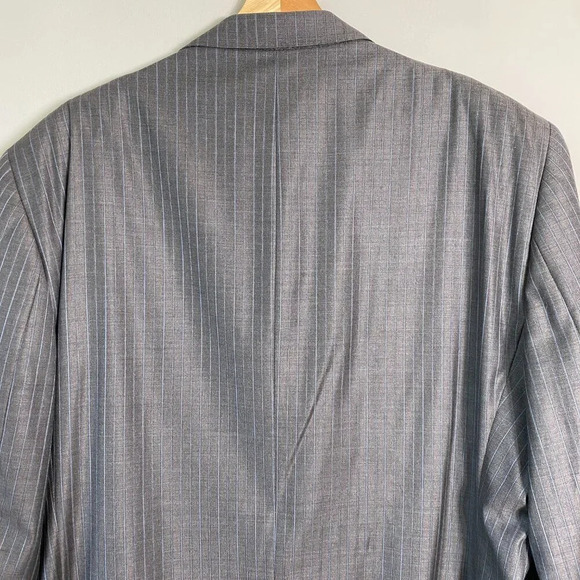 Cremieux Collection Wool Sport Coat Men's 48L Ing Loro Piana Pinstripe Gray Blue - Picture 12 of 16
